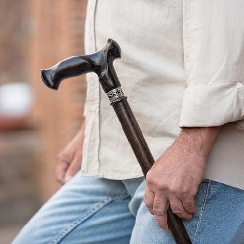 Asterom Walking Cane - Handmade, Ergonomic, Canes for Men - Wooden Walking Sticks for Seniors, Unique (Walnut, 36 Inches) 7