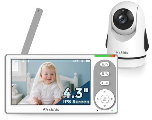 Firskids Baby Monitor no WiFi Needed, Long Range Baby Monitor with Camera and Audio, Pan-Tilt-Zoom Baby Camera Auto Night Vision VOX Lullabies 2-Way Audio