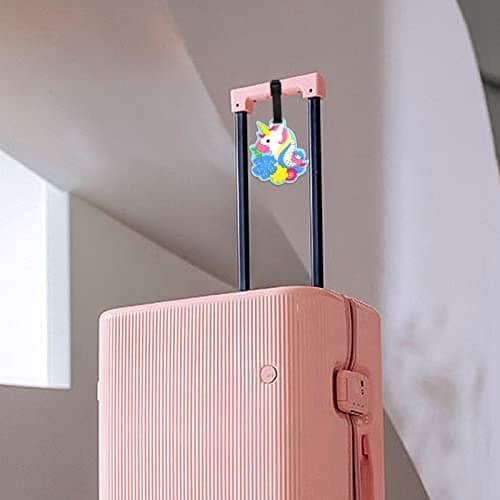 Unicorn Luggage Tag - Colorful Luggage Tag for Travel Women,Funny Blue Kids Backpack Suitcase Tag Cute Clear,Name ID Identifier Durable 7