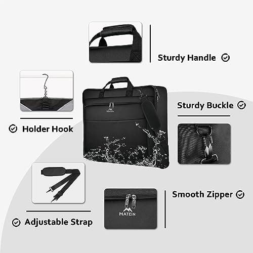 MATEIN Garment Bag for Travel, Large Carry on Garment Bags with Strap for Business, Waterproof Hanging Suit Luggage Bag for Men Women, Wrinkle Free Suitcase Cover for Shirts Dresses Coats, Black 6