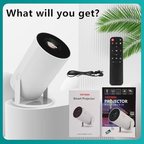 YATIEN Mini projector portable projector movie home cinema bedroom student dorm projector watch soccer competition basketball match for laptop smartphone build in TV stick play game PS5 Switch 7