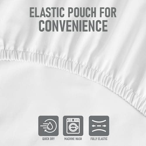 Homesperception Pure 100% Cotton Fitted Sheet Comfy Stretch Fabric – Deep Pocket Fitted Sheet Wrinkle-Free (White, Full) 5