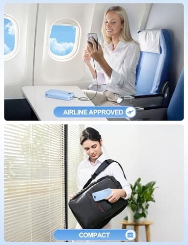 citicr Portable Charger Power Bank, 20000mAh 22.5W USB C Fast Charging with Built-in Cables & Wall Plug, External Battery Pack with LED Display, Travel Essentials for iPhone, iPad, Samsung Blue 8