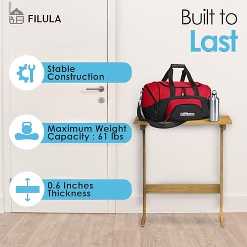 FILULA - Bamboo TV Tray Table - Convenient TV Tables for Eating and Working from Home - Stylish TV Dinner Table for Couch That Slide Under - TV Trays - C Table (C-Shape) 8