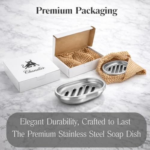 Chandler Stainless Steel Soap Dish for Shower & Bathroom Sink – Heavy Duty Metal Soap Holder, Hanging Soap Holder, Brushed Nickel Soap Dish with Drainage, Anti-Rust Stainless Steel Soap Bar Holder 9