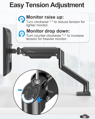 Single Monitor Arm Fits up to 32 Inch, Desk Mount Holds 4.4-19.8lbs Computer Screen, Full Motion Gas Spring, VESA Mount 75x75, 100x100, Freelift 7