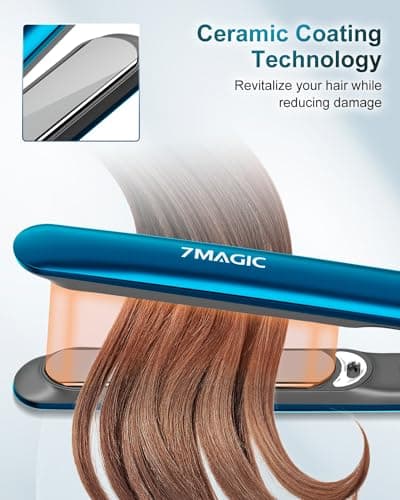 7MAGIC Hair Straightener, Ceramic Flat Iron with LCD, Professional 2 in 1 Hair Iron for Thick Hair, 11 Heat Settings Styling Tool 6