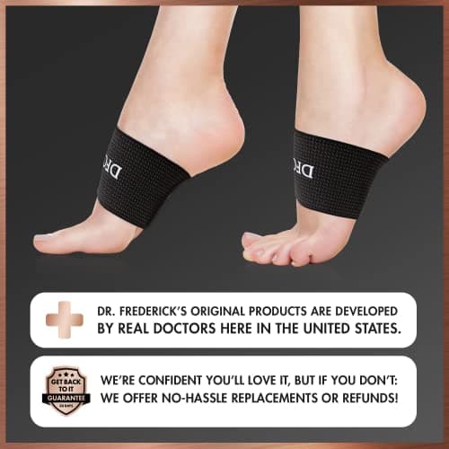 Dr. Frederick's Original Copper Infused Arch Support Sleeves - 2pcs - Arch Support Bands for Plantar Fasciitis, Flat Feet, Fallen Arches - Fast Pain Relief Braces for Women & Men 6