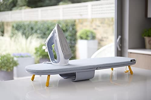 Joseph Joseph Pocket Folding Tabletop Ironing Board with Iron Holder and Wall Mount, Compact Space-Saving, Grey/Yellow 11