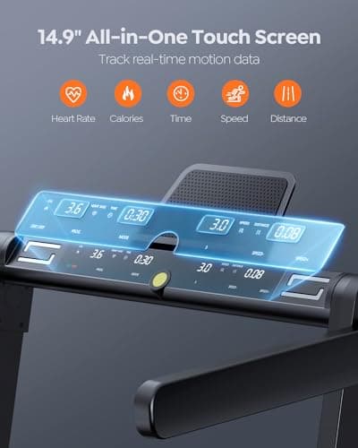 Acezoe 2 in 1 Foldable Treadmill for Home, Under Desk With 12 HIIT Modes, Workout APPs and Touch Screen, 2.5HP Walking for Home Office, 265lbs Capacity, Installation-free 5