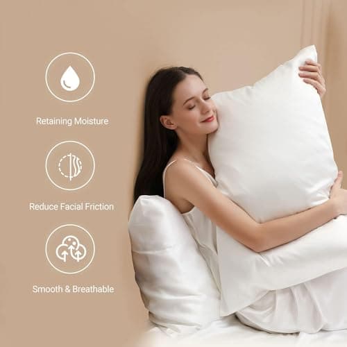 ZIMASILK 22 Momme Silk Pillowcase for Hair and Skin - 100% Pure Mulberry Silk with Hidden Zipper, Grade 6A Luxury Pillow Case for Women, Soft & Durable, Gift Box (Standard 20''x26''Ivory) 5