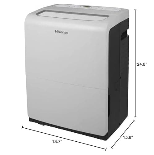 Hisense 60-Pint Capacity, 1500 sq.ft. coverage, 3-Speed Inverter Dehumidifier with Built-in Pump, Industrial-grade dehumidifier, Quite 36 dBA, 115v - DH10019TP1WG (Renewed) 9