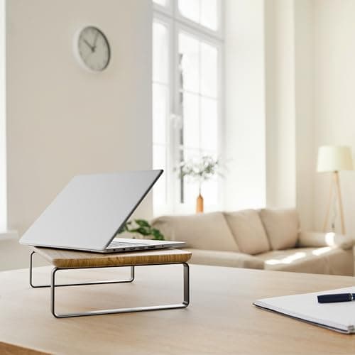 Beautiful Wooden Monitor Stand for Desk - Sturdy Stand Rises Your Monitor to the Perfect Ergonomic Level - Sleek and Functional Computer/Laptop Rack Design Elevates Any Workspace & Maximizes Space 6