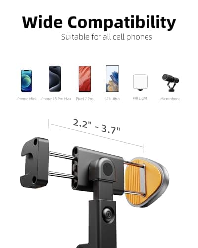 Tripod for iPhone, Weilisi 64in Aluminum Phone Tripod & Selfie Stick Tripod with Remote, Upgraded Phone Tripod Stand All-in-1 & Travel Tripod, Durable Cell Phone Tripod Compatible with All Cellphones 5