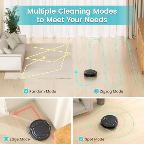 Lefant Robot Vacuum Cleaner, 120 Mins Runtime, Compact Design, Low Noise, Powerful Suction, Wi-Fi/App/Voice Control, Self-Charging, Scheduled Cleaning, Ideal for Pet Hair and Hard Floors, M210 Black 6