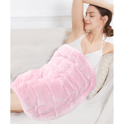Alomidds Weighted Blanket 7lbs for Adults, Cozy Breathable Weighted Lap Blanket, Small Weighted Blanket Travel, Weighted Lap Pad for Couch, Sofa, Pink, 29" x 24"