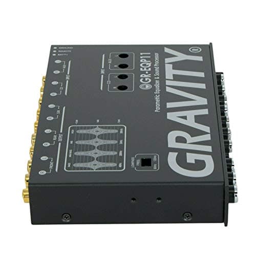Gravity GR-EQP11 Digital Bass Machine 1/2 Din 9V 4-Way Car Parametric Equalizer w/Front, Rear + Sub Output and Night Illumination 6