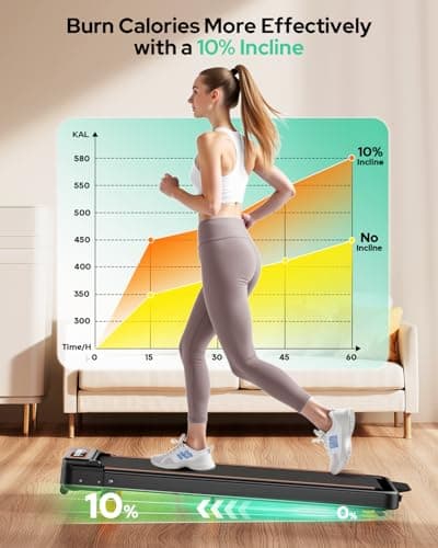 Walking Pad with 10% Incline & Handle Bar, Low Noise Walking Pad Treadmill for Home Small, Upgrade 3.5HP Treadmill with Incline, 4 in 1 Portable Compact Walking Pad with Incline/APP 350lbs 2