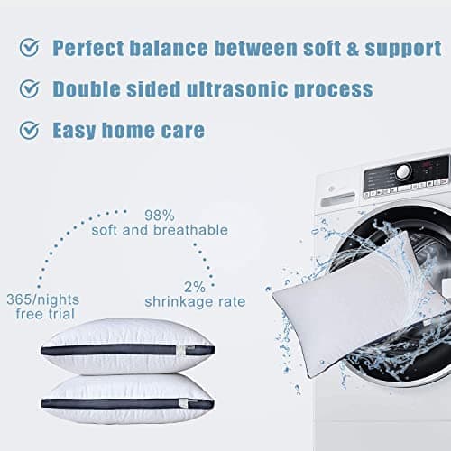 Meoflaw Pillows for Sleeping (2-Pack), Luxury Hotel Pillows Queen Size Set of 2,Bed Pillows for Side and Back Sleeper (Queen) 5