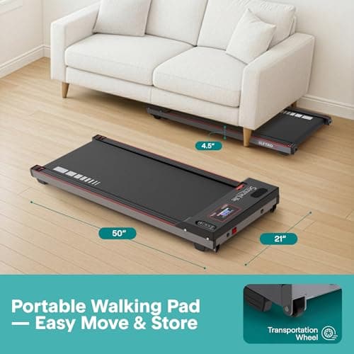 SereneLife Portable Foldable Treadmill with Remote Control, 8.7 MPH Smart Speed Control, Treadmills for Home, Under Desk Treadmill for Home Office, Shock Absorption, App Support, 265lbs Limit 5