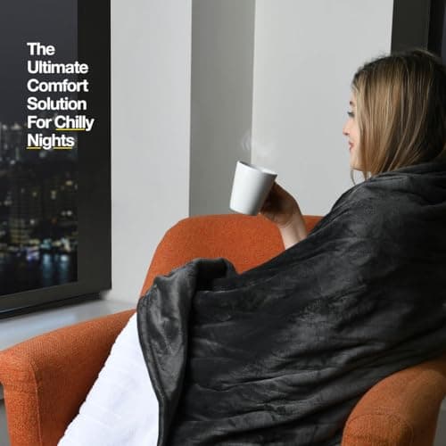 Medical king Heated Blanket, Machine Washable Extremely Soft & Comfortable Electric Blanket Throw Fast Heating with Hand Controller 10 Heating Settings & auto Shut-Off (Gray, 50 x 60) 5