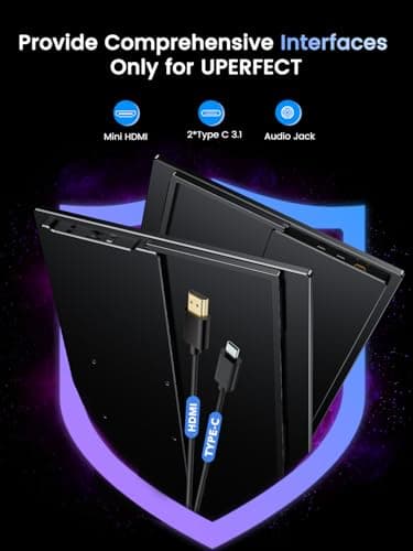 UPERFECT Portable Monitor 4K 120HZ QLED 17.3" | 0.1ms Gaming Monitor, 500 Nits | 3840 * 2160 UHD |100% DCI-P3 | USB-C & HDMI | VESA & Stand | Travel Screen for Laptop, Computer, Game Consoles 9