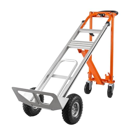 Hitgrand 3in1 Convertible Hand Truck, Aluminum Hand Trucks 880 lb Capacity, Utility Dolly Cart Converts from Hand Truck Dolly to Platform Cart 3 Positions for Transport & Moving with 10" Rubber Wheels 8