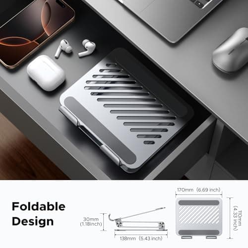 UGREEN Tablet Stand Holder for Desk Dual Rod Support Aluminum Tablet Holder Adjustable Multi-Angle Home Office Accessories Compatible with iPad Pro 13 12 11 10.5 Air Mini 5 4 3 2 Phone E-Reader Silver 7