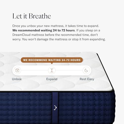 DreamCloud 12" King Mattress - Luxury Hybrid Gel Memory Foam - 365 Night Trial - Premium Pressure-Relieving Layers - Forever Warranty - Mattress in a Box - CertiPUR-US Certified 6