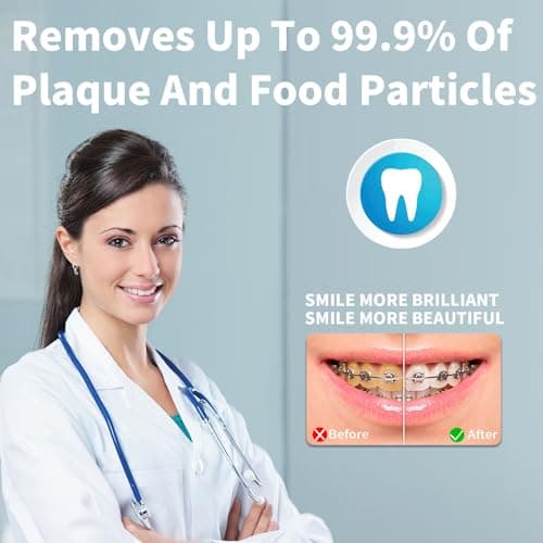 JIMOK Portable Home & Travel Water Flosser, Mini Cordless with Telescopic Tank, 4 Modes & IPX8 Waterproof Oral Irrigator for Teeth & Braces Care (White) 5