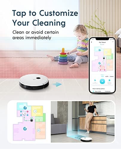 Yeedi vac Station Robot Vacuum and Mop - Self Emptying 3-in-1 Cleaner,200-Min Runtime,3000Pa Suction, Smart Mapping, Carpet Detection, Alexa Compatible, Wi-Fi Connected 5