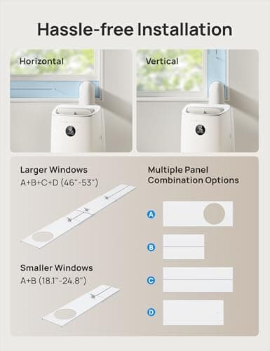 DREO Portable Air Conditioners, 8000 BTU ASHRAE (5000 BTU DOE) Smart AC Unit for Bedroom with Drainage-free Cooling, 45dB Quiet, APP/Voice/Remote, Portable AC for Room Indoors, AC318S 7