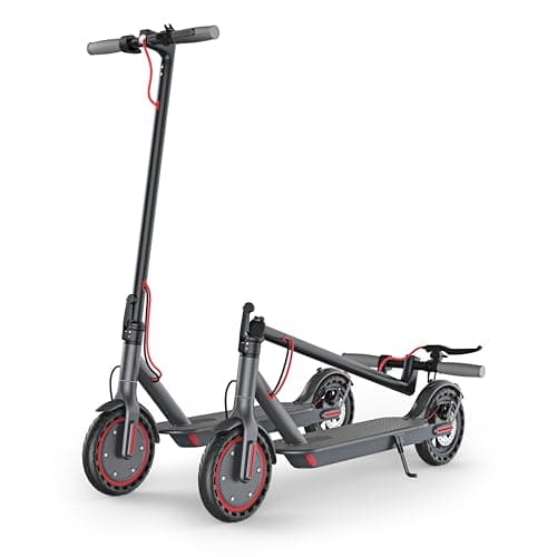 Roinside Electric Scooter - 8.5" Solid Tires, 350W Motor, Up to 19 MPH and 21 Miles Long-Range Portable Foldable Commuting Scooter for Adults with Double Braking System and App