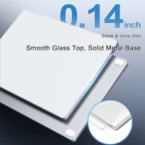 Wired Trackpad for Windows 7/10/11, High Precision Wired Touchpad with Multi-Gesture, Premium Glass Surface, Dual Cables(USB A to C & USB C to C) for Windows PC Computer, White 7