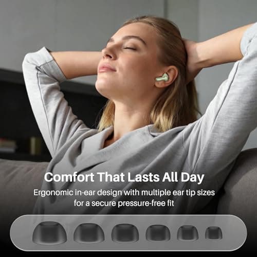 TOZO Hybrid Active Noise Cancelling Wireless Earbuds with 6 Mics AI Clear Call Ear Buds 68H Playtime with LED Display 32 Preset EQs via APP Bluetooth 5.3 IPX8 Waterproof in Ear Headphones 7