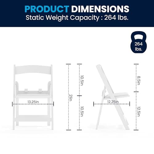 Flash Furniture HERCULES Kids White Resin Folding Chair with White Vinyl Padded Seat 3