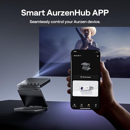 Aurzen ZIP Tri-Fold DLP Truly Mini Projector, Pocket Size, Zero-Lag Focus, One-Click Screen Mirroring, Full-Screen Mode, Type-C Fast Charging, 5,000mAh Battery, Indoor Outdoor Portable Projector, Grey 9