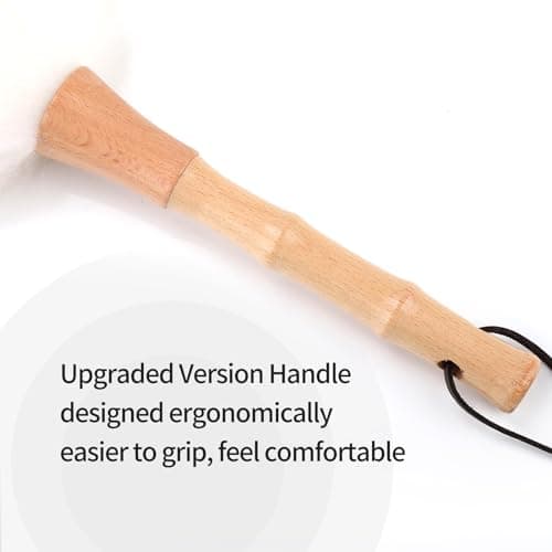 FeelfunFeather Feather Duster, Lambswool Duster for Cleaning,with Solid Wooden Handle,Leather Hang Strap,Anti-Static 14.9 inch Washable Reusable Small Hand Duster(Natural) for Office, Home and Car 5