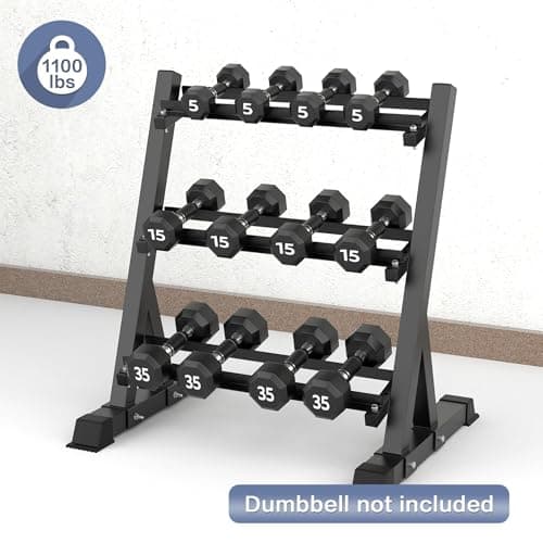 WALMANN Dumbbell Rack Adjustable 3-Tier Weight Stand Heavy Duty Weight Storage Rack for Home Gym 7
