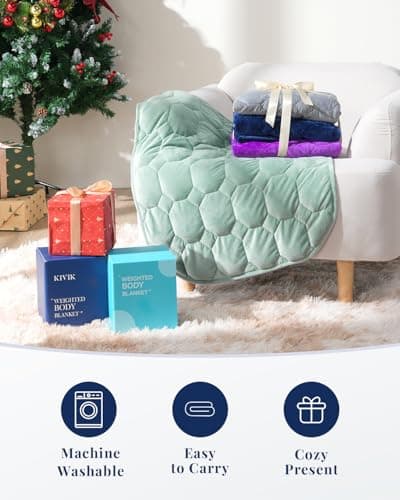 Kivik Weighted Lap Blanket, 7 lbs Weighted Lap Pad for Adults, Small Travel Weighted Blanket for Relaxation, Portable & Breathable, Grey, 24"x29" 7