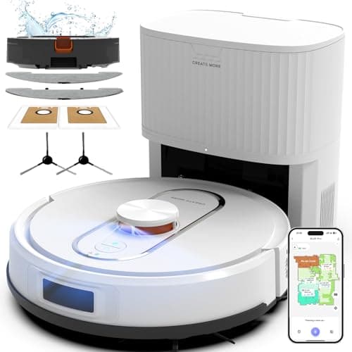 Bagotte Robot Vacuum and Mop, Robotic Vacuum with Mapping,Self Emptying Station for 90 Days, 5000Pa Suction, LiDAR Navigation, No-Go Zones,Wi-Fi/App/Alexa Control, for Carpet, Hard Floors and Carpets