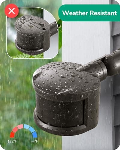 EDISHINE 2 Pack Motion Sensor, 180-Degree Replacement Motion Detector for Outdoor Lights, Adjustable Time & Detection Range Up to 60FT, 3 Modes PIR Motion Sensor for Floodlight, Brown, UL Listed 5