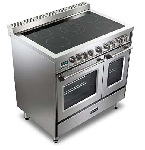 Verona Prestige Series VPFSEE365DSS 36 Inch All Electric Freestanding Range Double Oven Convection, 5 Radiant Elements in Stainless Steel 5