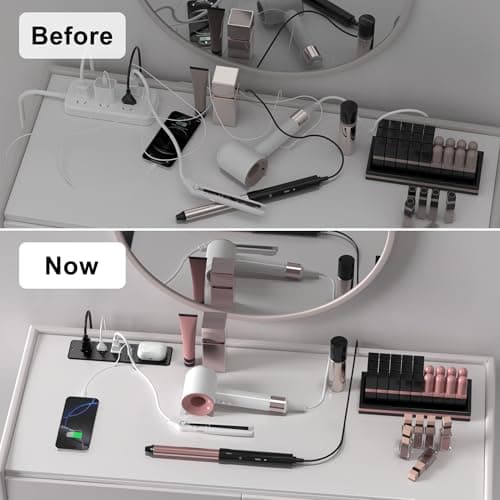 8 in 1 Recessed Power Strip with 15W Wireless Charger, 20W Fast Charging Furniture Outlet, Plug in 3 AC Outlets & 4 USB Ports Flush Mount, 6FT Cord 6