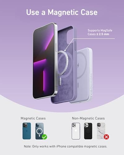 Anker 621 Magnetic Portable Charger (MagGo), 5,000mAh Wireless Power Bank with USB-C Cable, Magsafe-Compatible Battery Pack for iPhone 16/15/14/13/12 Series 6