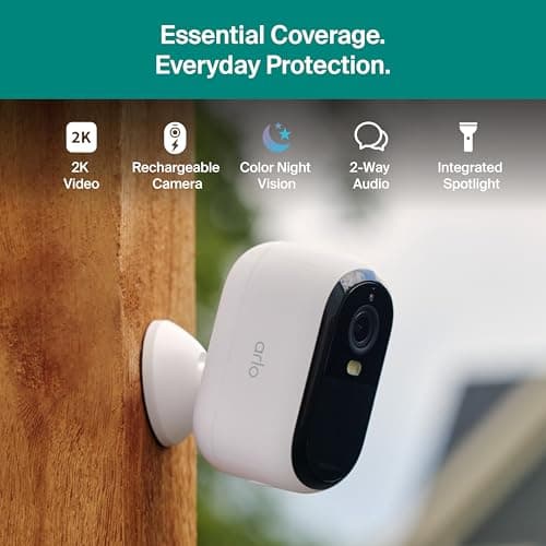 Arlo Essential Security Camera Wireless Outdoor 2K (3rd Gen, 2025 Release) - Battery Power, Person Recognition, Package Detection, Animated Preview, 1-Month Trial of Secure Plan, 3 Cam, White 5