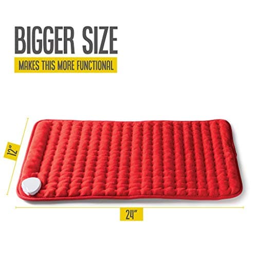 Heating pad - Electric Best for Back Pain and Cramps Relief 2 Hour auto Off Measures 24" X 12" Moist with Many Adjustable Setting Heats Fast 8