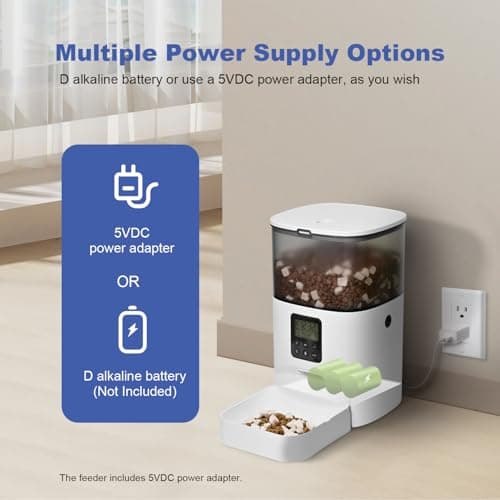 Automatic Cat Feeder, 4L Cat Food Dispenser with 10s Voice Recorder, Pet Feeder up to 8 Meals per Day, Timed Dog Feeder with Dry Food Sealed Ring 8