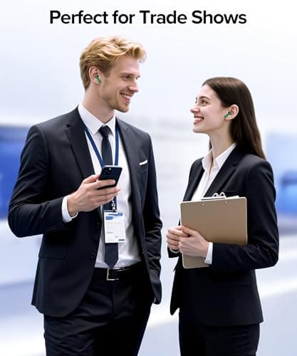 AI Translation Earbuds Real Time Translator Wireless Earbuds Headphones for Traveling Abroad Learning Languages Attending Meetings Managing Global Business Digital Display Charging Case Green 7