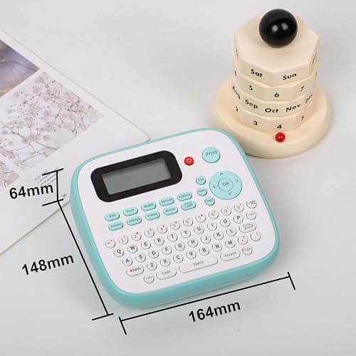 Label Maker Machine with-Tape, Label Maker Waterproof-Labels, Label Maker D210S, Labeler Machine for Classroom Teacher Kids School Items, Portable Label Makers Multiple Symbols Fonts for Home Office 9